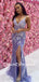 Simple Spaghetti Strap Lace Mermaid Tulle Long Prom Dresses.DB10806