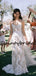 Charming Spaghetti Strap V-neck Simple Lace Mermaid Wedding Dresses, DB10737
