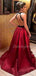 Charming Halter A-line Open Back Satin Long Prom Dresses Evening Dresses.DB10488