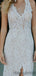 Sexy V-neck Lace V-Back Slit Wedding Dresses,DB10258