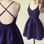 Short cheap simple blue cross freshman homecoming dress,BD0084