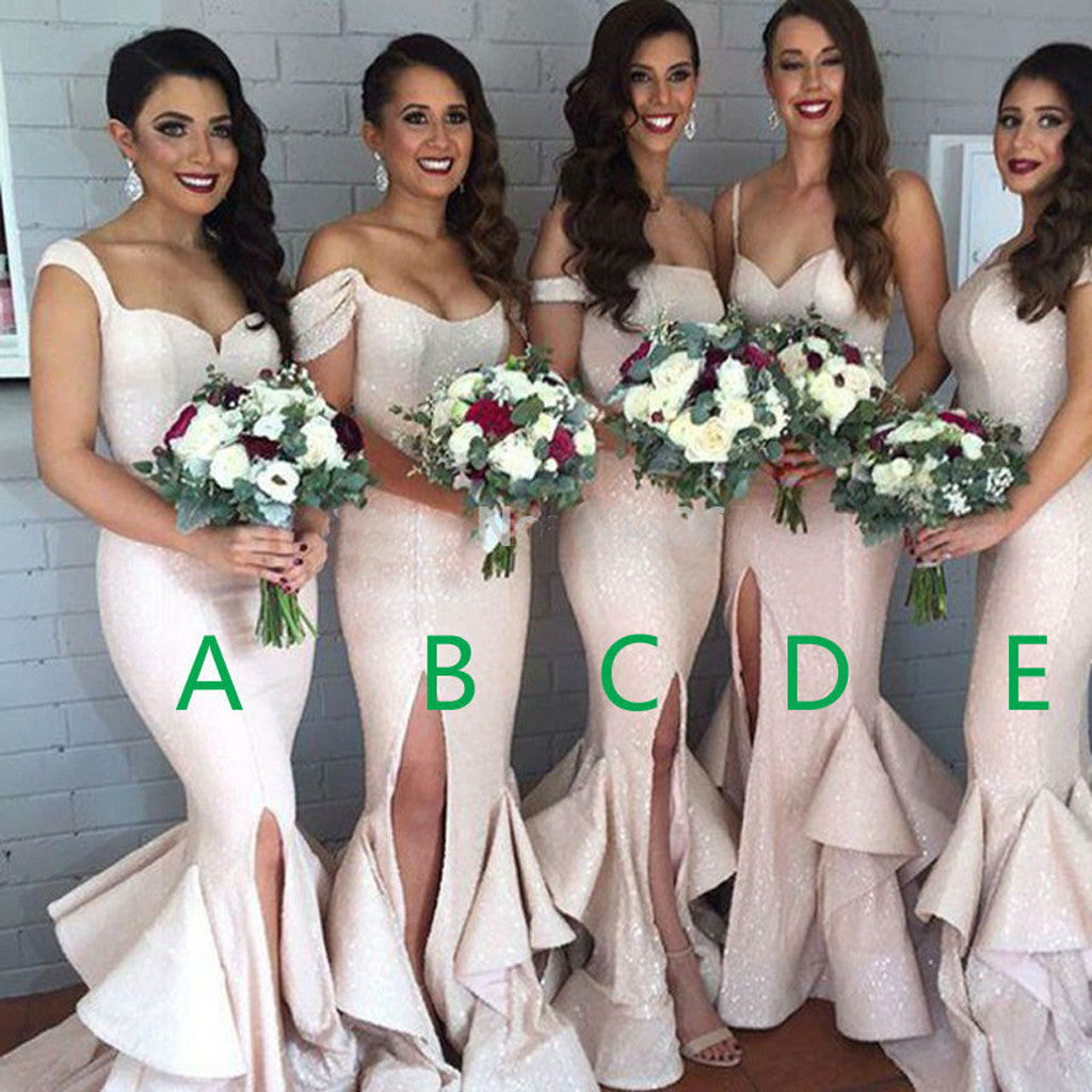 Mismatched Sexy Sweetheart Mermaid Sparkly Full Sequins Bridesmaid Dresses,WG88