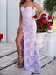 Charming Spaghetti Strap Lace Side Slit Long Evening Dresses Prom Dresses.DB10518