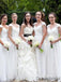 Charming Queen Anne Neck Chiffon Sleeveless Floor Length Bridesmaid Dresses.DB10146