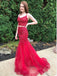 Two Piece Lace Mermaid Long Prom Dresses Evening Dresses.DB10247