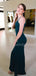 Charming V-neck Mermaid Zipper Up Long Prom Dresses Evening Dresses.DB10509