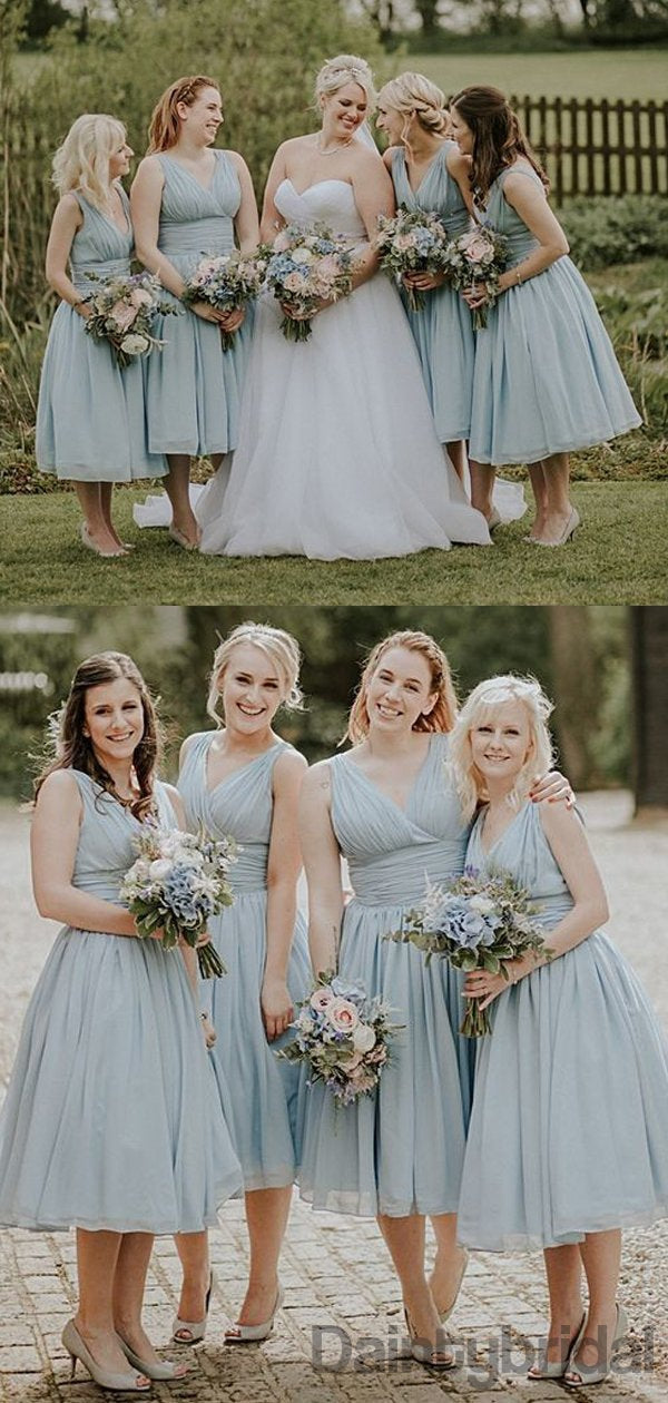 Sexy V-neck A-line Chiffon Knee Length Bridesmaid Dresses.DB10337 DaintyBridal Sexy V-neck A-line Chiffon Knee Length Bridesmaid Dresses.DB10337 DaintyBridal