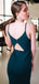 Charming V-neck Mermaid Zipper Up Long Prom Dresses Evening Dresses.DB10509