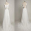 Cheap Elegant Column Scoop Neck V-back Cap Sleeve White Lace Chiffon Wedding Party Dresses,WD0091