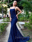 Sexy Spaghetti Strap Mermaid Lace Long Prom Dresses Evening Dresses.DB10369