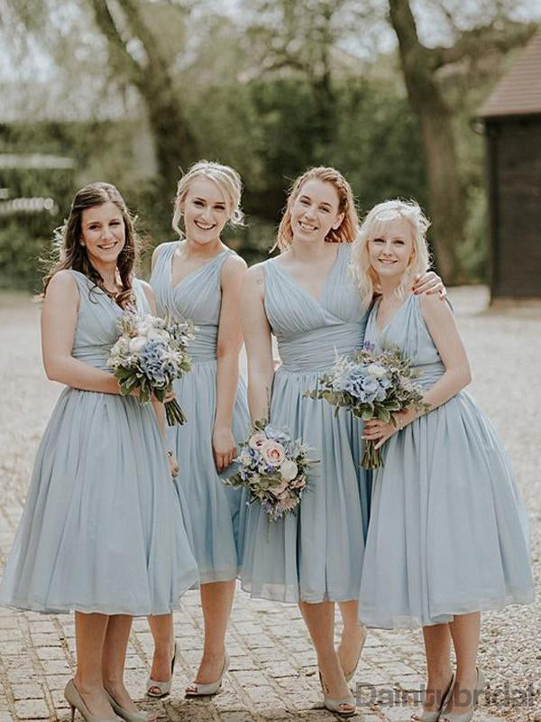 Sexy V-neck A-line Chiffon Knee Length Bridesmaid Dresses.DB10337 DaintyBridal Sexy V-neck A-line Chiffon Knee Length Bridesmaid Dresses.DB10337 DaintyBridal