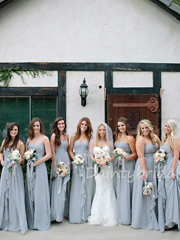 Charming Straight A-line Floor Length Bridesmaid Dresses.DB10469