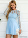 Affordable Chiffon Long Sleeves Illusion Neck Homecoming Dresses.BD10120