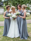 Elegant Sleeveless Bateau Applique Chiffon A-line Chiffon Long Bridesmaid Dress, BG229