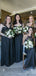 Black Chiffon Mismatched Elegant Long Bridesmaid Dresses ,DB139