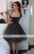 Dark Grey Tulle Off Shoulder Simple Cheap Cocktail Homecoming Dresses,BD0161