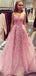 Dusty Rose Strapless Lace A-line Prom Dresses , DB1095