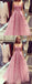 Dusty Rose Strapless Lace A-line Prom Dresses , DB1095