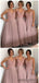 Elegant Deep V-Neck Floor Length Satin A-Line Bridesmaid Dress.DB10017