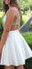 Fashion Satin Beading Applique Illusion Back Homecoming Dresses,BD0185