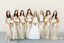 Gold Sequin Mismatched Cap Sleeve Cheap Long Bridesmaid Dresses, WG01