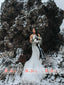 Gorgeous Lace Top Mermaid Sleeveless Elegant Wedding Dresses With Train, DB0136