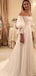 Ivory Chiffon Off Shoulder A-line Boho Beach Wedding Dresses,DB0159
