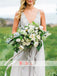 Light Grey Chiffon Rhinestone Backless Beach Wedding Dresses,DB0142