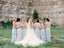 Light Pale Blue Mismatched Chiffon Simple A-line Bridesmaid Dresses,DB110