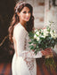Long Sleeve See Through Lace Open Back Mermaid With Train Wedding Dresses,DB0162