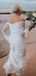 Off Shoulder Long Sleeve Lace Cutted Neckline Mermaid Wedding Dresses,DB0166