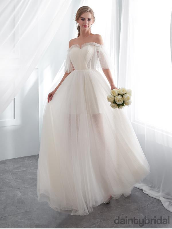Pretty sweetheart tulle with train straight wedding dress,ball gown.DB1007