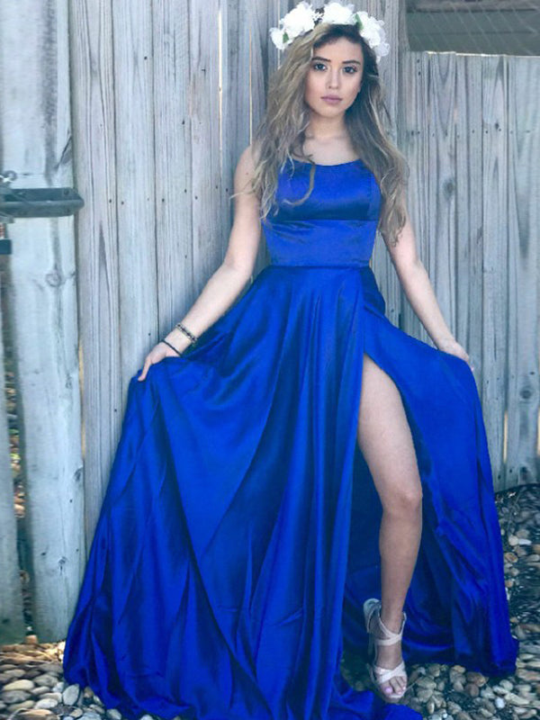 Royal Blue Spaghetti Strap Lace Up Back Simple Fashion Prom Dresses, D DaintyBridal Royal Blue Spaghetti Strap Lace Up Back Simple Fashion Prom Dresses, D DaintyBridal