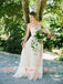 Spaghetti Straps Ivory Lace Tulle Halter Beach Wedding Dresses,DB0145
