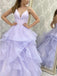 Spaghetti Straps V-neck Tulle Long Prom Dress Formal Dress, OL632