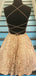 Stunning Lace Spaghetti Strap Lace Up Back Backless Homecoming Dresses,BD0188