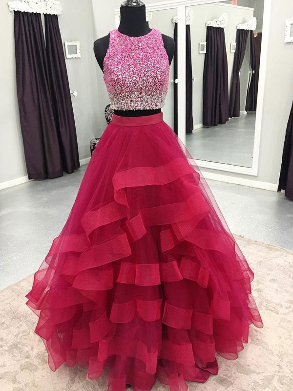 Two Piece Prom Dresses | Crop Top Prom Dresses | 2 Piece Prom Gowns – ABC  Fashion