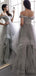 Charming Off-shoulder Tulle A-Line Floor Length Party Dresses,Prom Dresses.DB10111