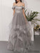 Charming Off-shoulder Tulle A-Line Floor Length Party Dresses,Prom Dresses.DB10111