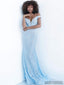 Sexy Off-shoulder Lace See-through Mermaid Long Prom Dresses.DB10106