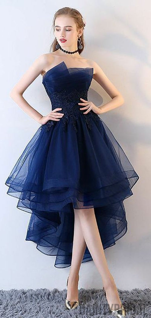 High Low Tulle Modest Short Prom Dress,Sexy Cocktail Homecoming Dress,Charming Party Dresses.BD10108