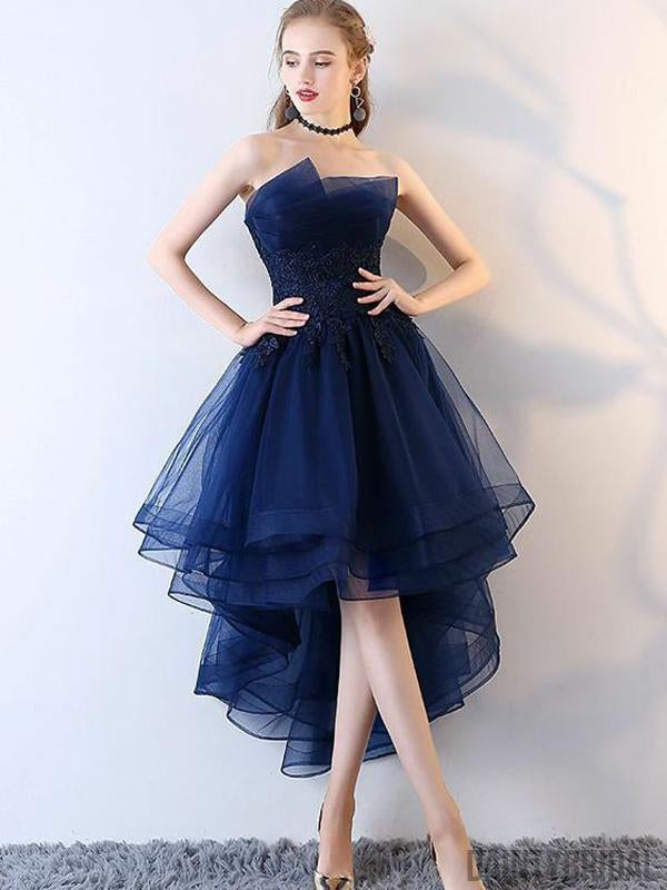 High Low Tulle Modest Short Prom Dress,Sexy Cocktail Homecoming Dress,Charming Party Dresses.BD10108