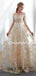 Affordable Scoop Neck Tulle A-line Long Prom Dresses Evening Dresses.DB10674