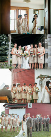 Charming Scoop Neck Full Lace Sleeveless Knee-Length Short Column Bridesmaid Dresses,DB089