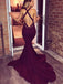 Sexy Deep V-neck Mermaid Sleeveless Long Prom Dress Evening Dress, OL706