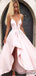 Sexy V-Neck High-Low Satin Long Prom Dresses.DB10079