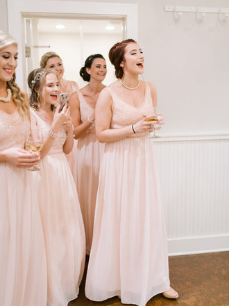 New Arrival Sexy V-neck Chiffon Floor-length Long Bridesmaid Dresses .DB10588