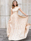 Affordable Bateau Cap Sleeve Tulle Lace A-line Long Prom Dresses Evening Dresses.DB10675