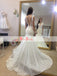 Stunning Fully Lace Backless V-neck Mermaid Pleating Bottom Vintage Popular  Wedding Dresses,DB0122