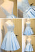 Elegant Sleeveless  Deep V Back  Appliques Clairvoyant Outfit Satin Skirt Tea Length Homecoming Dress,BD0137